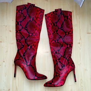 Red Snakeskin boots